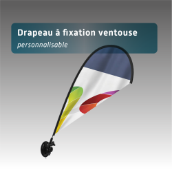 Drapeau Ventouse Personnalisable 24x59 cm – Oriflamme Polyester Impression Quadri | Rubalise.fr
